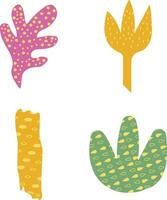 Minimalist Abstract Botanical Cutout in Scandinavian Art style. Vector Illustration