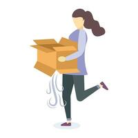 women with empty box illustration useable for  both web or mobile app design vector