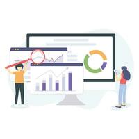 Analysis marketing data stats illustration useable for both ios and web vector