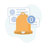 Empty notificatin bell icon illustration useable for  both web or mobile app design vector