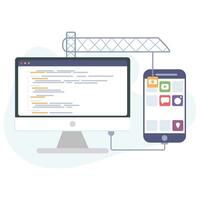 móvil desarrollo ilustración utilizable para ambos web o móvil aplicación diseño vector