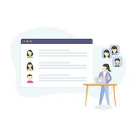 Managing people illustration useable for  both web or mobile app design vector