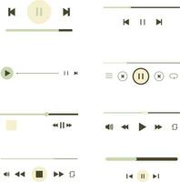 Music Player Overlay Interface Element Design. Isolated Vector