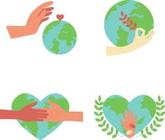 World Humanitarian Day Sticker. Isolated On White Background. Vector Icon Set.