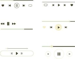 Music Player Overlay Interface Element Design. Isolated Vector