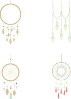 Handmade Macrame Wall Hanging Design. Simple Rope Decoration Style. Isolated Vector