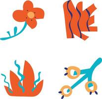 Abstract Botanical Drawing Shape. Scandinavian Cutout Pattern. Isolated Vector