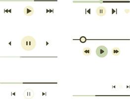 Music Player Overlay Interface Element Design. Isolated Vector