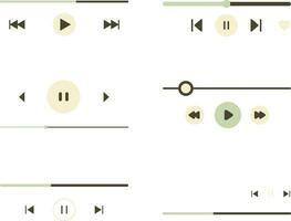 Music Player Overlay Interface Element Design. Isolated Vector