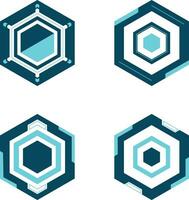 Hexagon Futuristic HUD Pattern. Isolated On White Background. Vector Pattern Set