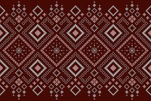 Nature vintages cross stitch traditional ethnic pattern paisley flower Ikat background abstract Aztec African Indonesian Indian seamless pattern for fabric print cloth dress carpet curtains and sarong vector