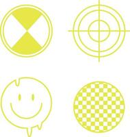 Set of Simple Brutalist Style Symbol. Bauhaus Geometric Shape. Isolated Vector