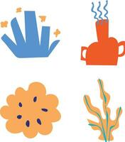 Abstract Botanical Drawing Shape. Scandinavian Cutout Pattern. Isolated Vector