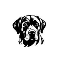 Labrador Retriever. Line art. Silhouette. Template. Close-up. Clip art. Black and white. vector