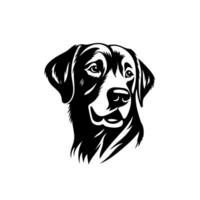 Labrador Retriever. Line art. Silhouette. Template. Close-up. Clip art. Black and white. vector