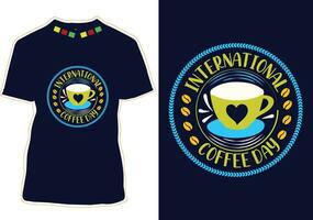 diseño de camiseta del día internacional del café vector