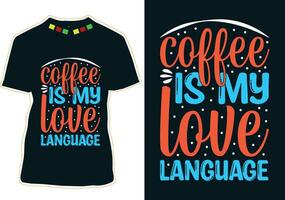 café es mi amor idioma, internacional café día camiseta diseño vector