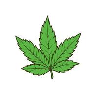 pulcro y sencillo vector ilustración de un hierba hoja, Perfecto para logos y iconos un limpio, minimalista diseño para relacionado con el cannabis negocios