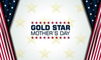 Gold star mothers day background vector illustration