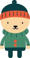 Cute Winter Woodland Animals Kids Clipart Illustration vector