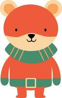 Cute Winter Woodland Animals Kids Clipart Illustration vector