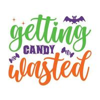 Getting candy wasted happy Halloween vector