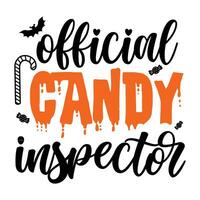 Official candy Inspector happy Halloween vector