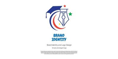 educación y estudiar logo diseño para gráfico diseñador o web desarrollador vector