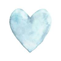 Hand-painted watercolor blue hearts vector