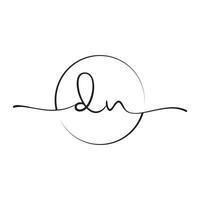 DN Signature initial logo template vector ,Signature Logotype