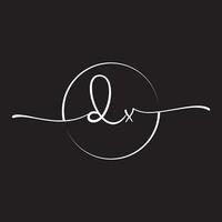 DX Signature initial logo template vector ,Signature Logotype