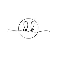 DK Signature initial logo template vector ,Signature Logotype
