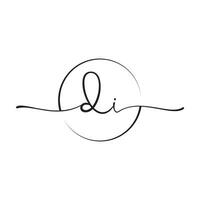 DI Signature initial logo template vector ,Signature Logotype