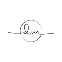 DM Signature initial logo template vector ,Signature Logotype