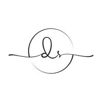 DS Signature initial logo template vector ,Signature Logotype