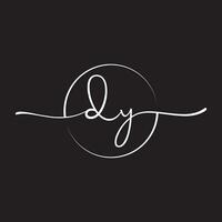 DY Signature initial logo template vector ,Signature Logotype