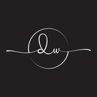 DW Signature initial logo template vector ,Signature Logotype