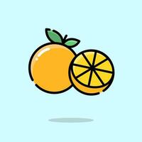 naranja Fruta ilustración en dibujos animados estilo vector