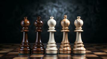 Chess Game use strategies to rules the board, Decision Making match, chess piece Isolated on Background, AI Generated photo