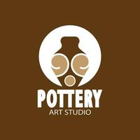 Pottery Art Studio Logo Vector Template Illustration