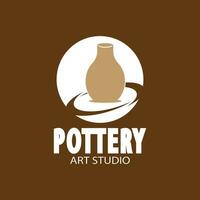 Pottery Art Studio Logo Vector Template Illustration