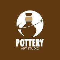 Pottery Art Studio Logo Vector Template Illustration