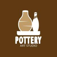 Pottery Art Studio Logo Vector Template Illustration