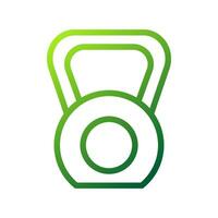 Dumbbell icon gradient green colour sport symbol illustration. vector
