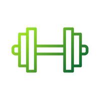 Dumbbell icon gradient green colour sport symbol illustration. vector