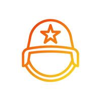 Helmet icon gradient red yellow colour military symbol perfect. vector