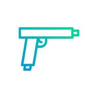 pistola icono degradado verde azul color militar símbolo Perfecto. vector