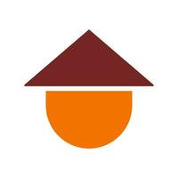 sombrero icono sólido naranja marrón color chino nuevo año símbolo Perfecto. vector
