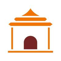 arco icono sólido naranja marrón color chino nuevo año símbolo Perfecto. vector