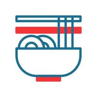 fideos icono duotono rojo azul color chino nuevo año símbolo Perfecto. vector